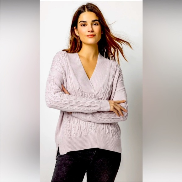 NWT Lilla P Soft Shawl Sweater Cashmere in Lilac Size XSmall